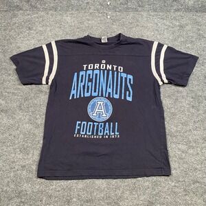 SOGO Toronto Argonauts CFL Football T-Shirt Navy Blue Men's Large Striped Sleeve